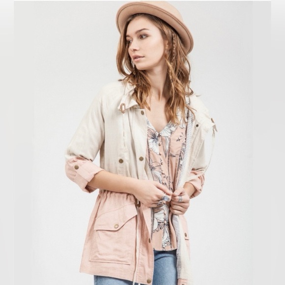 Blu Pepper Blush And Ivory Utility Jacket